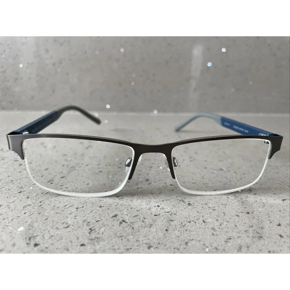 Foster Grant Ironman Eyeglasses Frames ONLY IM1001 DG0921 Half Rim 53-17-147
